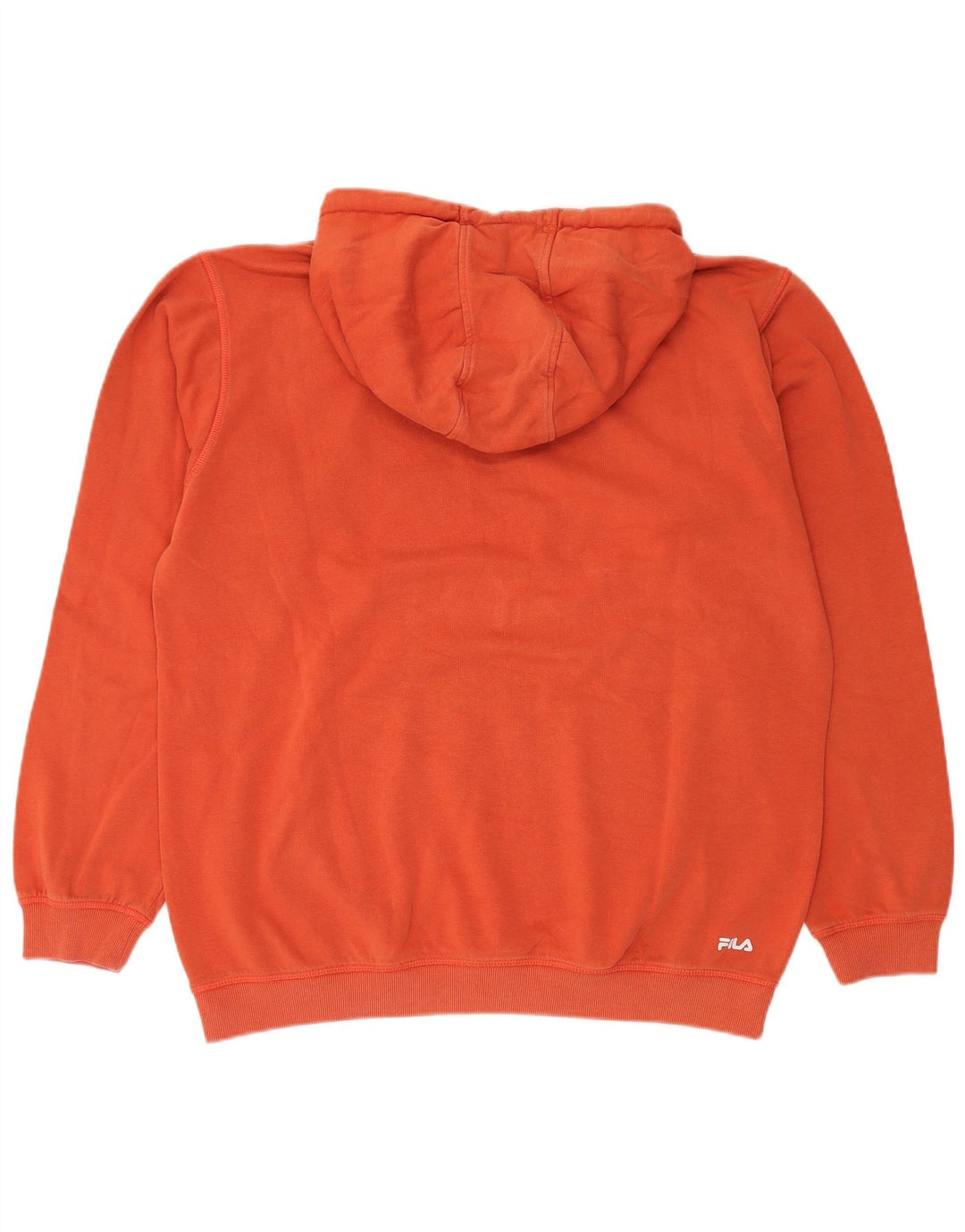 FILA Mens Graphic Hoodie Jumper XL Orange Cotton