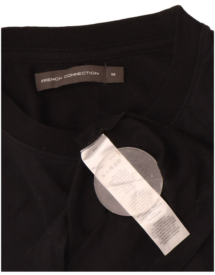 French Connection Womens Graphic T-Shirt Top UK 14 Medium Black Cotton