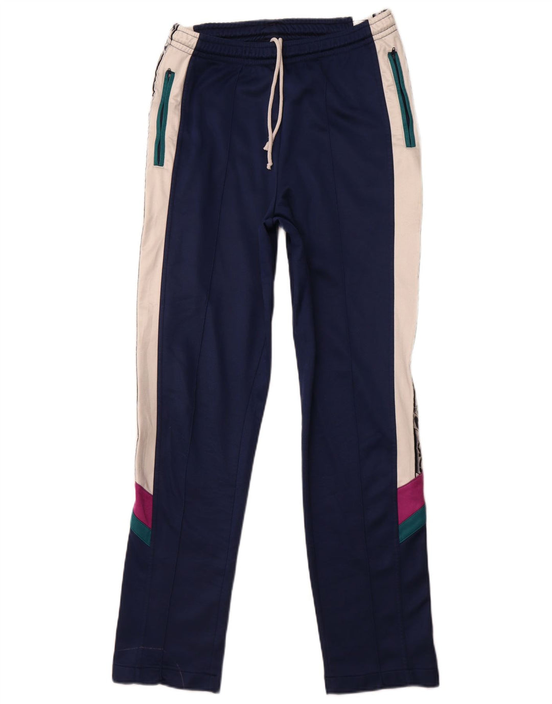 Asics Womens Full Tracksuit IT 48 XL Navy Blue Colourblock Polyamide