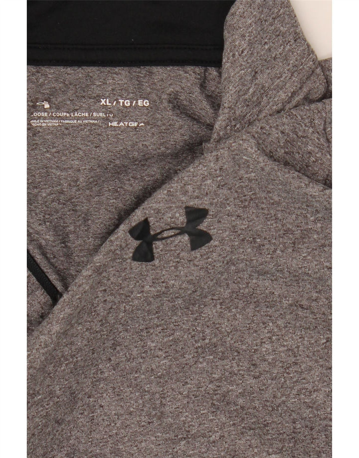 Under Armour Mens Heat Gear Zip Neck Pullover Tracksuit Top XL Grey