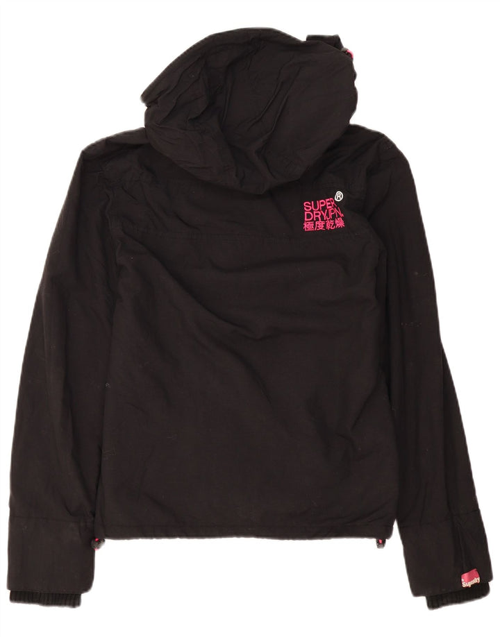 Superdry Womens Windcheater Oversized Windbreaker Jacket UK 6 XS Black
