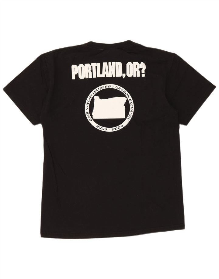 NIKE Mens Graphic T-Shirt Top Medium Black Cotton