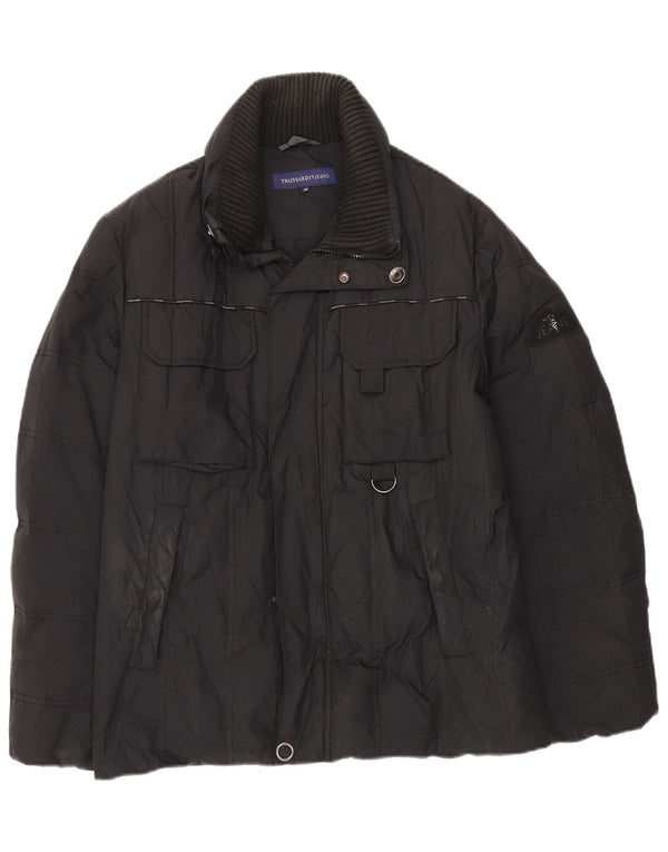 TRUSSARDI JEANS Mens Padded Jacket IT 46 Small Black