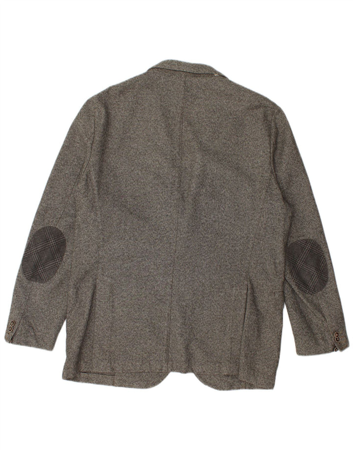 Manuel Ritz Mens 2 Button Blazer Jacket IT 54 2XL Grey Flecked Cotton