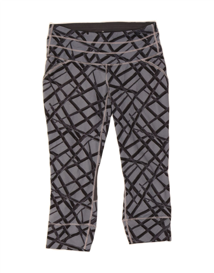 ATHLETA Womens Capri Leggings UK 6 XS Grey Geometric Polyester Vintage Athleta and Second-Hand Athleta from Messina Hembry 