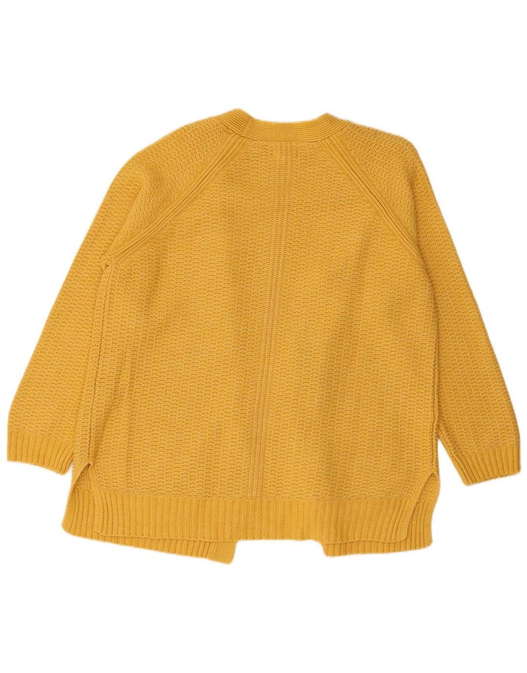 Fat Face Womens Open Cardigan Sweater UK 12 Medium  Yellow Acrylic