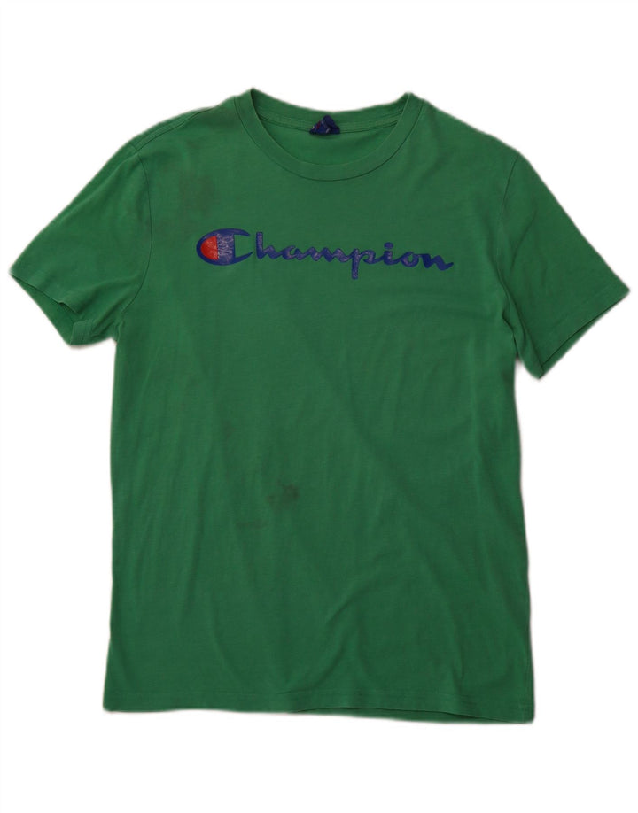 CHAMPION Mens Graphic T-Shirt Top Small Green