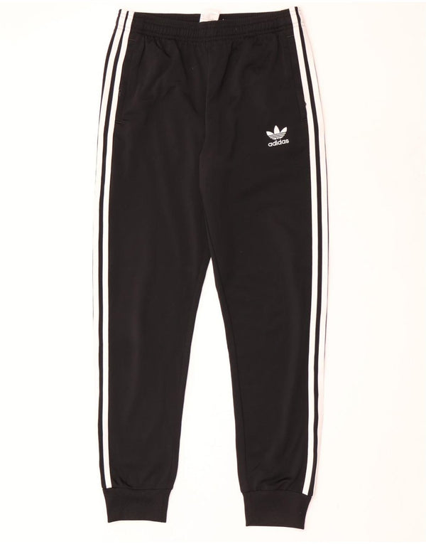 Adidas Boys Tracksuit Trousers Joggers 13-14 Years  Black Polyester