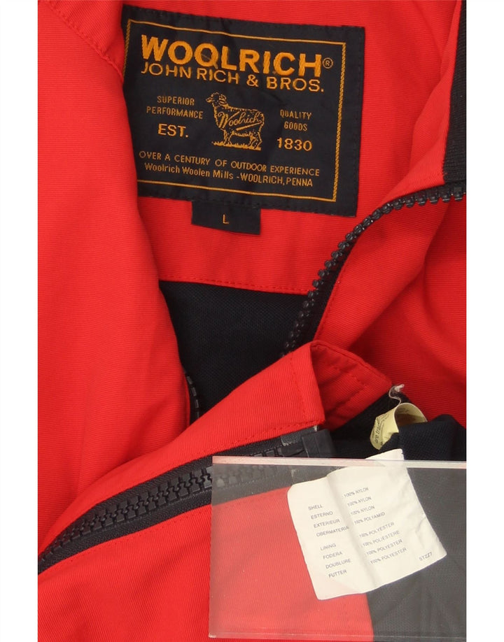 WOOLRICH Mens Bomber Jacket UK 40 Large Red Colourblock Nylon