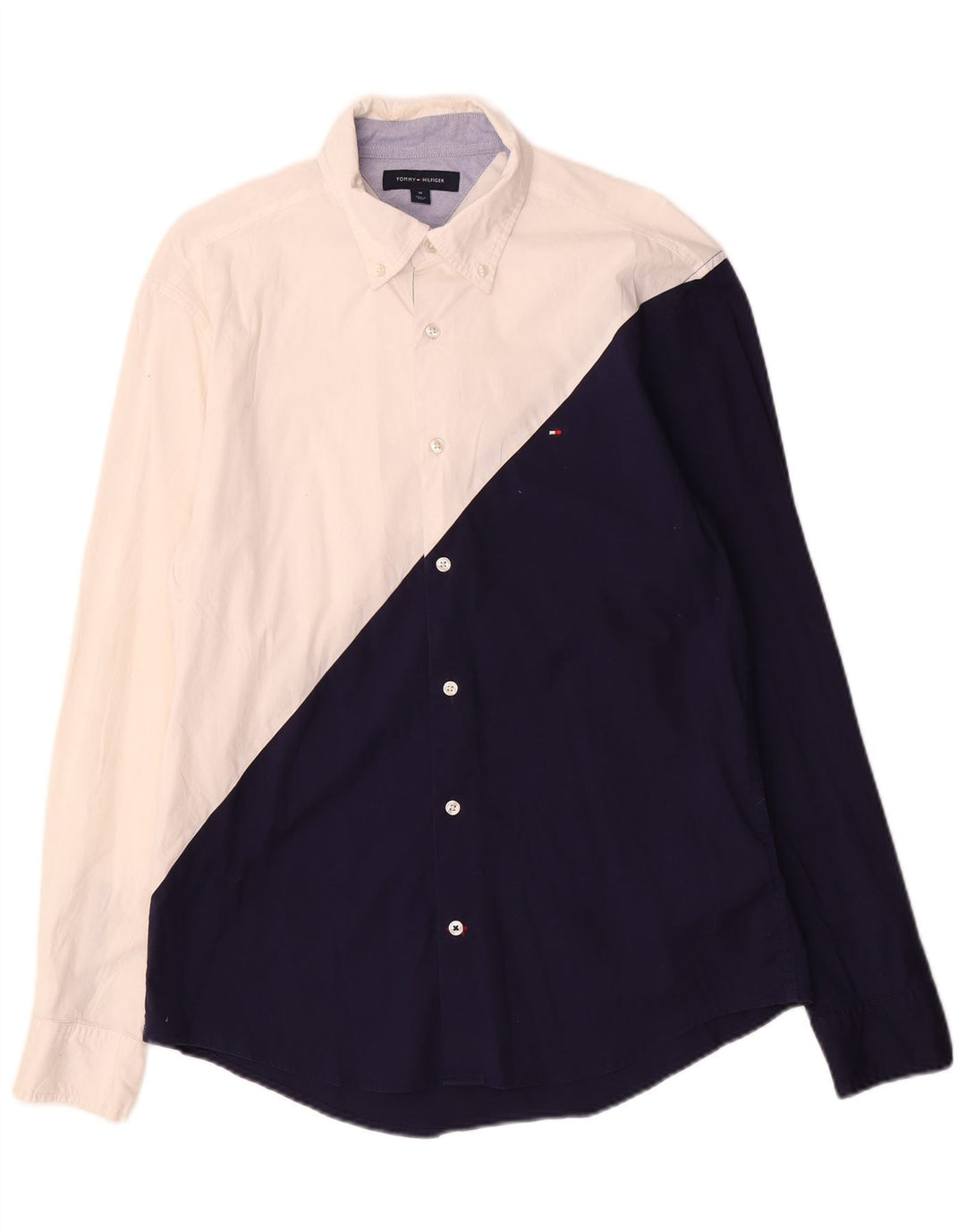 Tommy Hilfiger Mens Shirt Medium White Colourblock