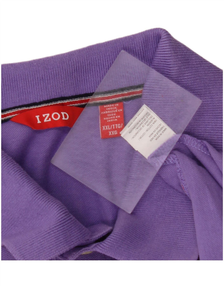 IZOD Mens Polo Shirt 2XL Purple Cotton