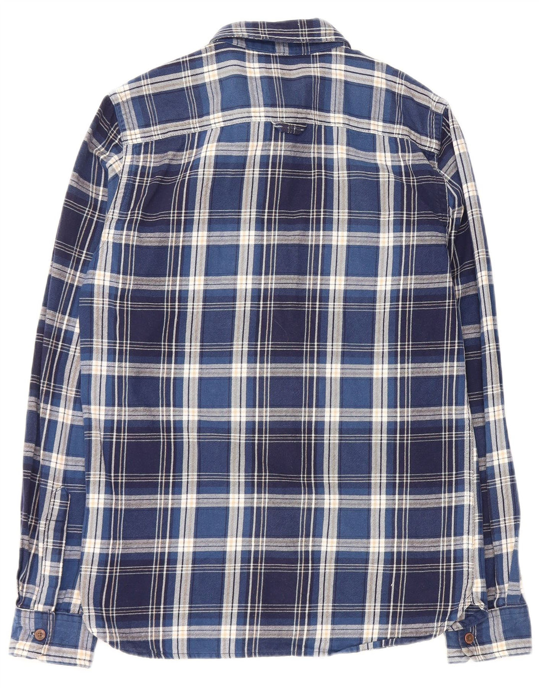 SUPERDRY Mens Flannel Shirt Small Blue Check Cotton