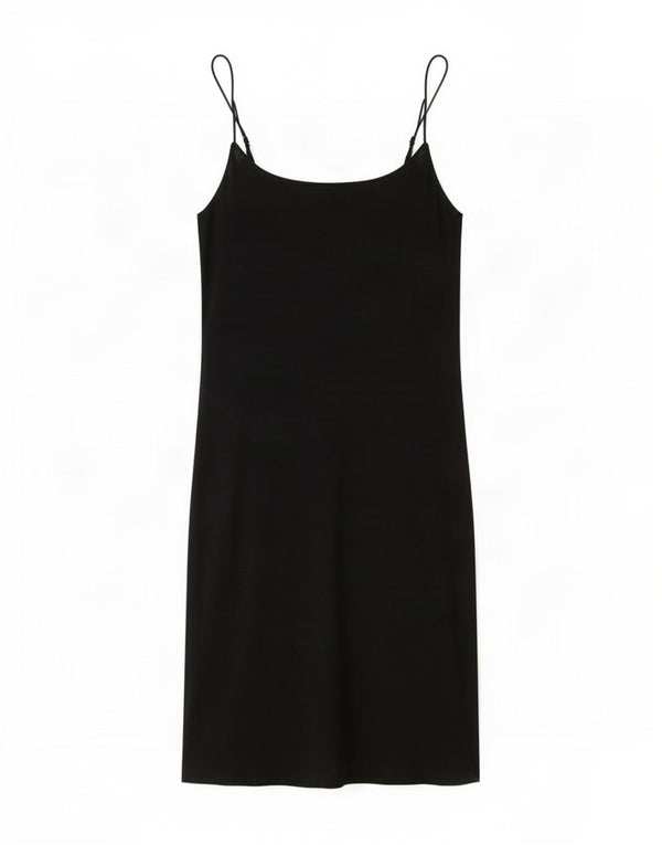 Zara Womens Mini Slip Dress UK 14 Large Black Cotton