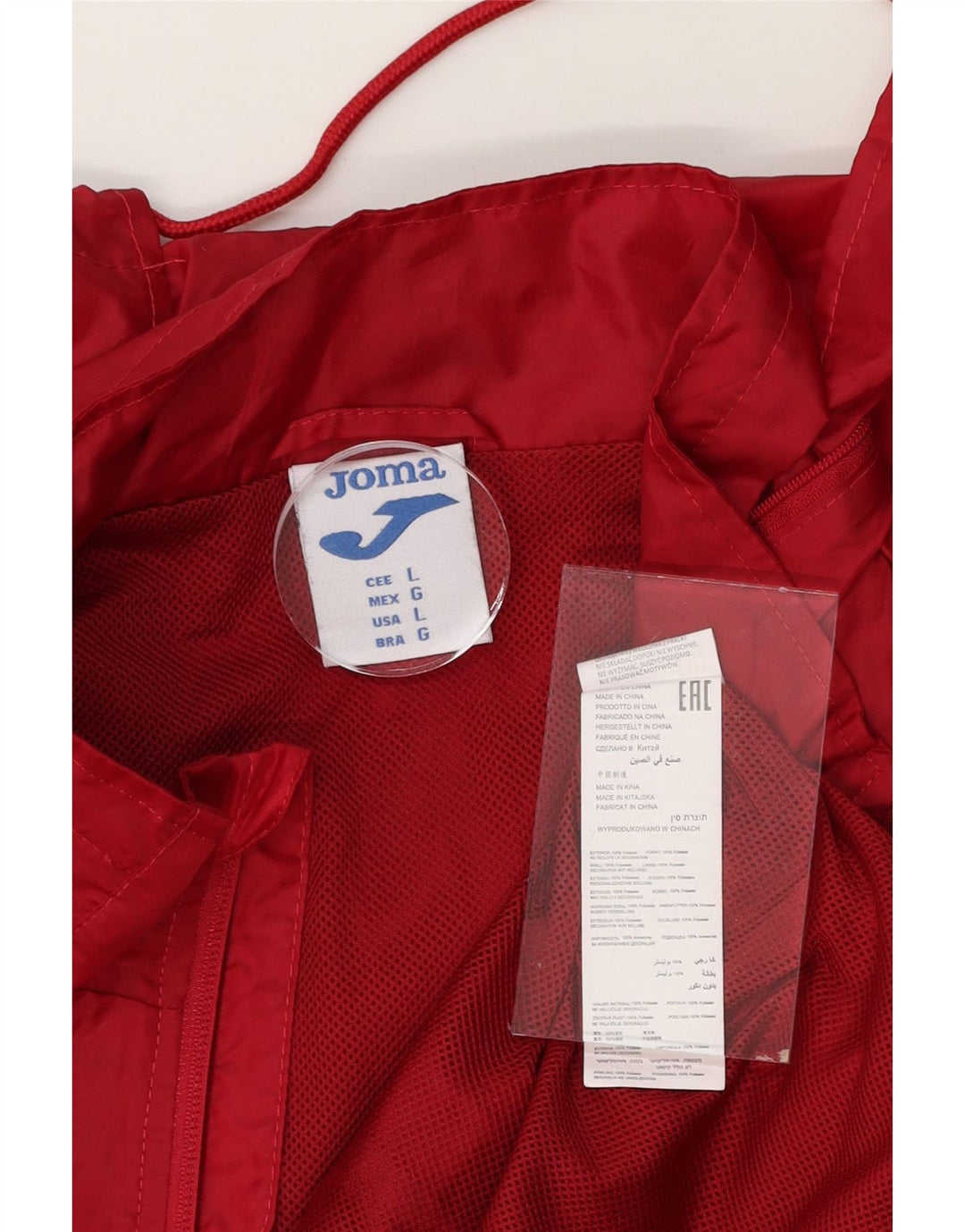 JOMA Mens Hooded Rain Jacket UK 40 Large Red Polyester Vintage Joma and Second-Hand Joma from Messina Hembry 