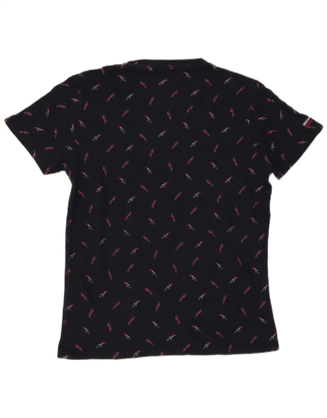 Superdry Mens Graphic T-Shirt Top Medium Navy Blue Cotton