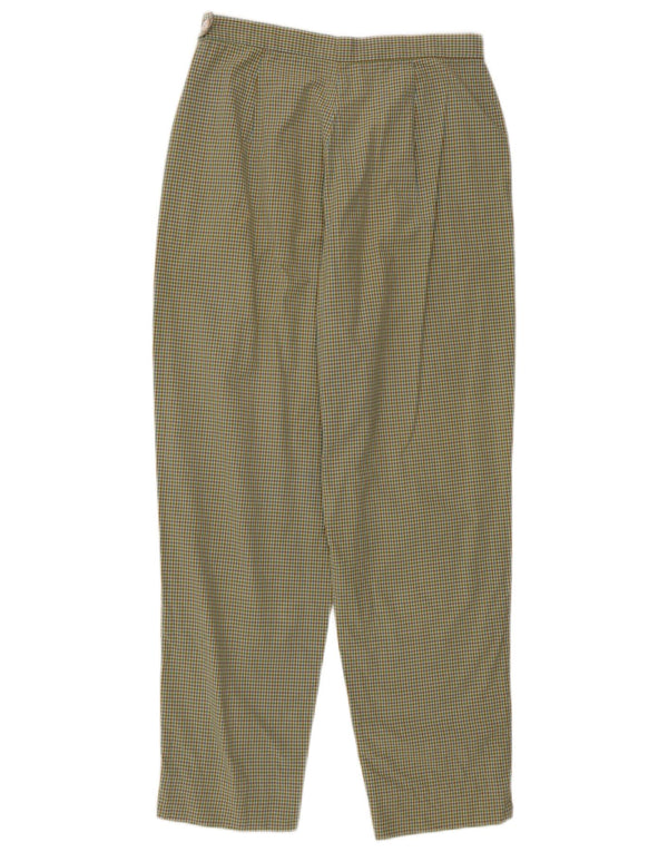 Vintage Womens Cropped Trousers IT 40 Small W26 L24 Green Gingham