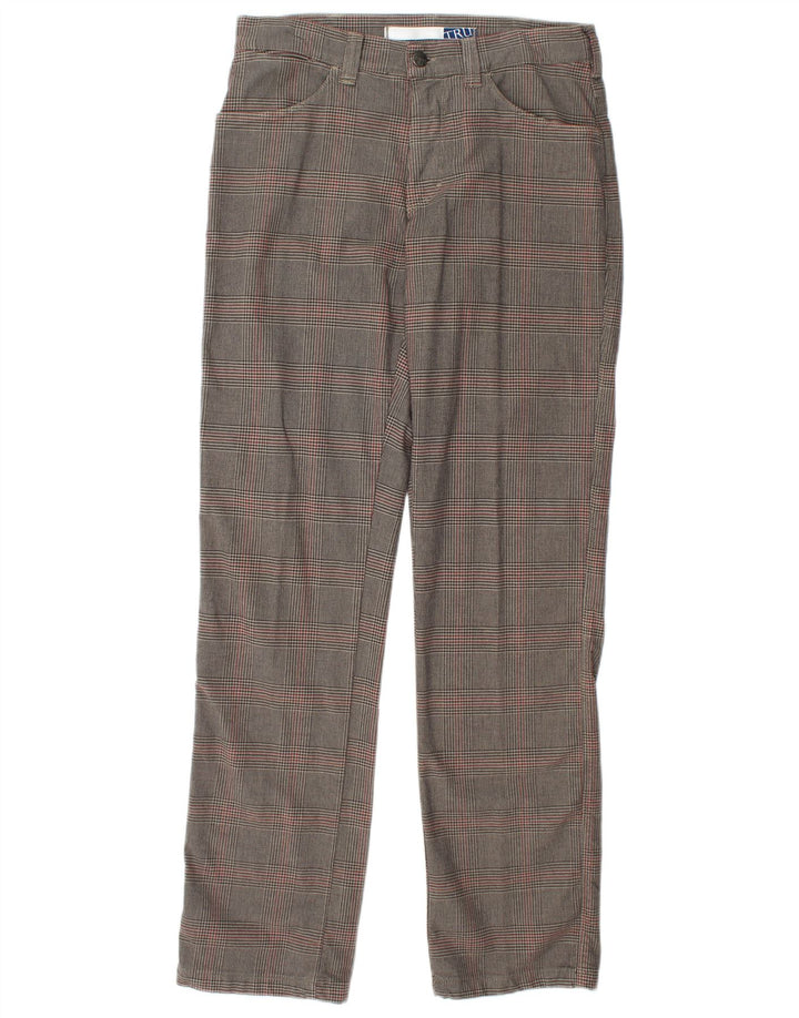 TRUSSARDI Mens Casual Trousers IT 48 Medium W32 L33 Brown Houndstooth
