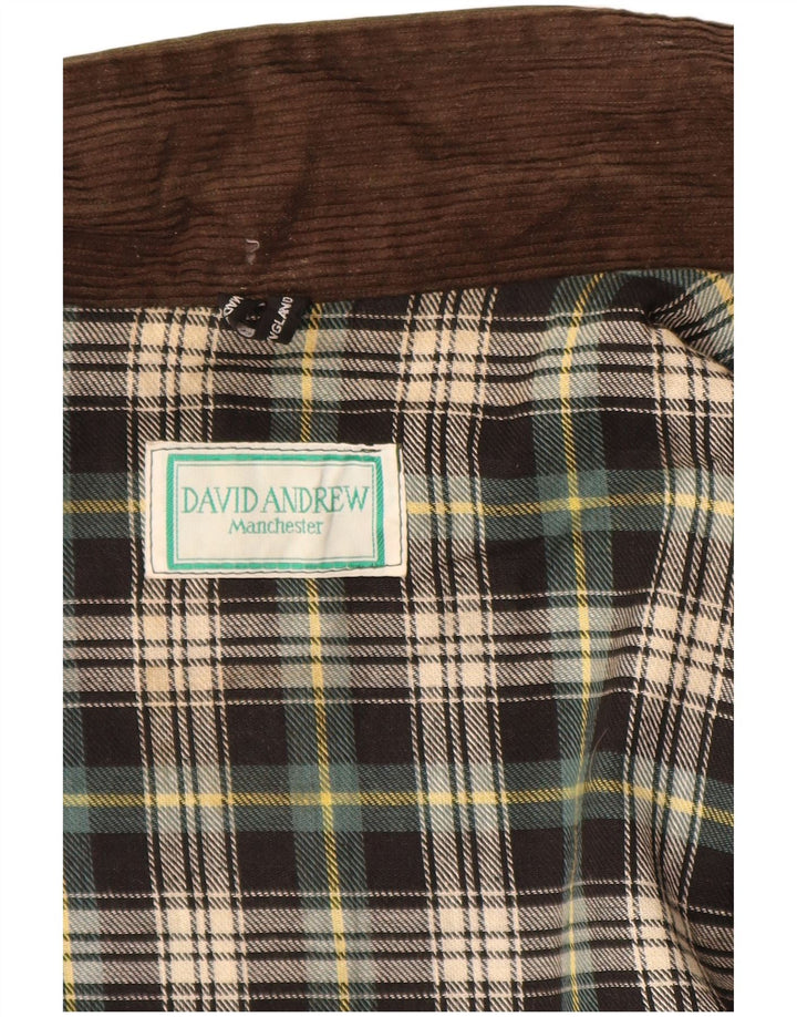 DAVID ANDREW Mens Manchester Waxed Cotton Gilet UK 40 Large Khaki Cotton