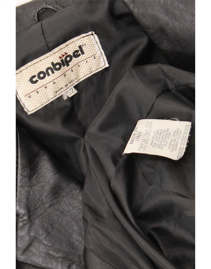 Conbipel Mens Leather Jacket IT 52 Large Black