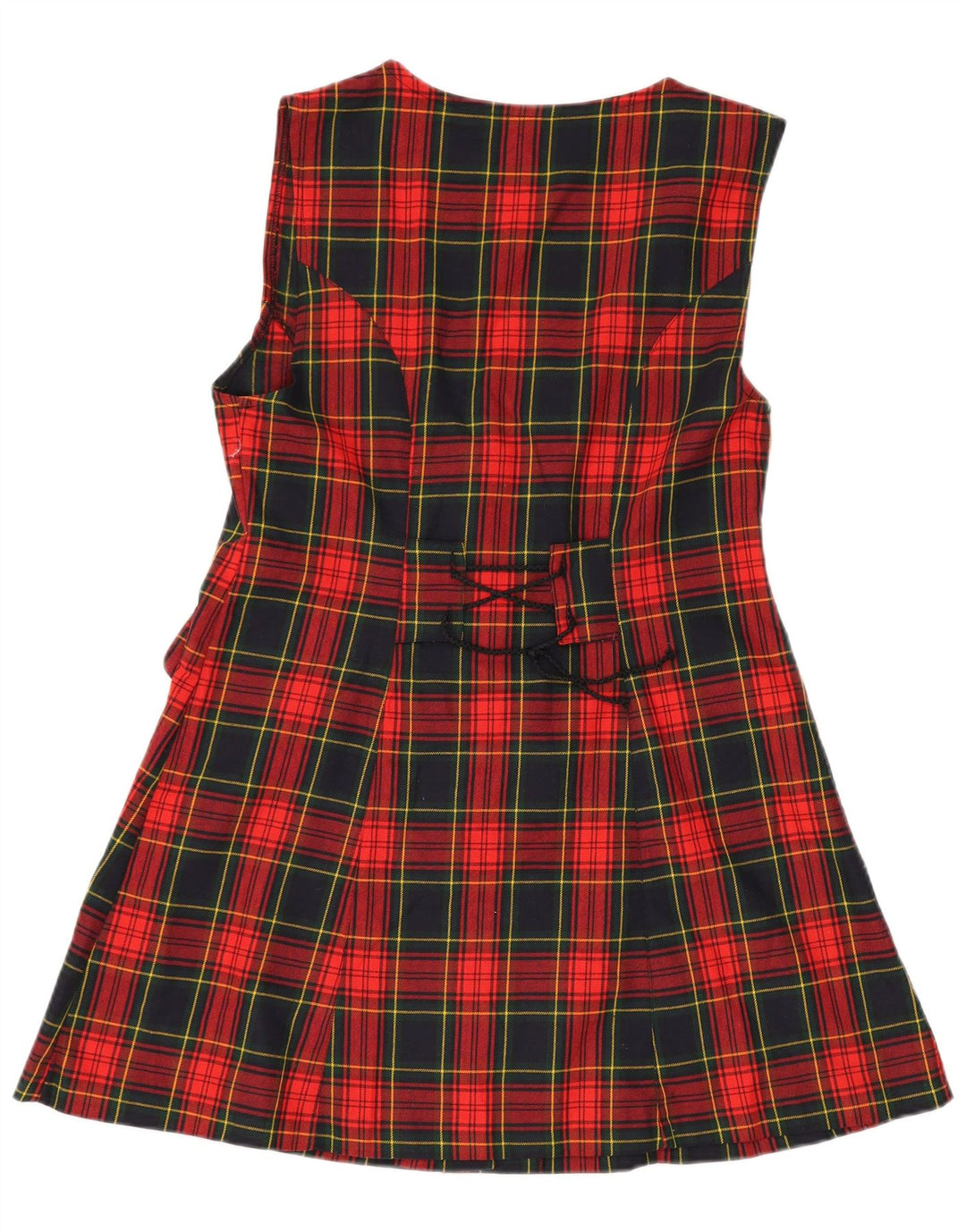 VINTAGE Womens Sleeveless A-Line Dress UK 14 Medium Red Plaid