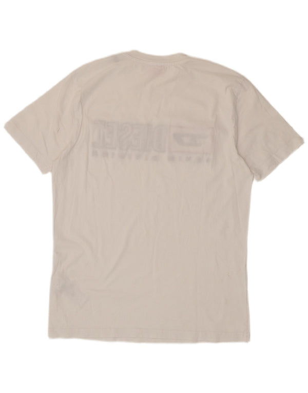 Diesel Mens Graphic T-Shirt Top XL White Cotton