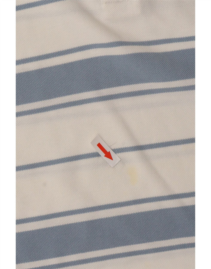 CHAMPION Mens Polo Shirt Large White Striped