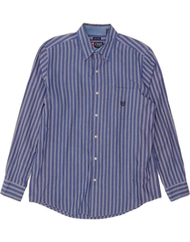 CHAPS Mens Grant Fit Shirt Large Blue Striped Cotton Vintage Chaps and Second-Hand Chaps from Messina Hembry 