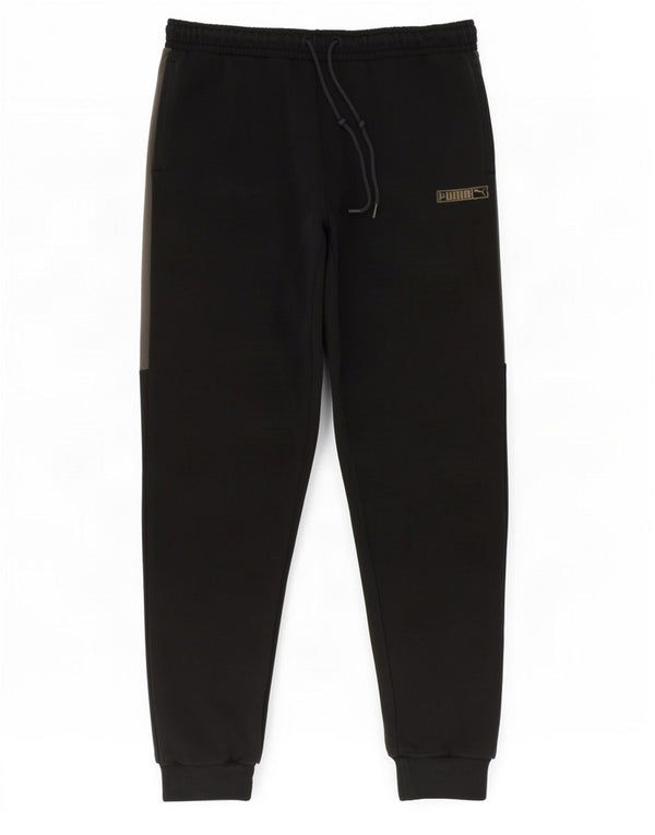 Puma Mens Tracksuit Trousers Joggers Large Black Colourblock Cotton