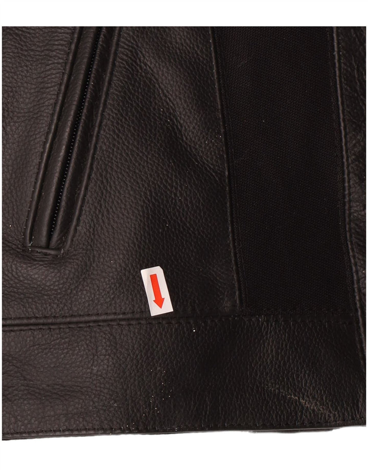 LEWIS Womens Leather Biker Jacket UK 18 XL  Black Leather