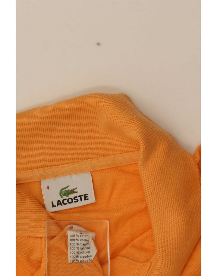 Lacoste Mens Polo Shirt Size 4 Medium Orange Cotton