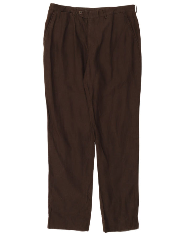 MASSIMO DUTTI Womens Straight Chino Trousers EU 44 Large W34 L30 Brown