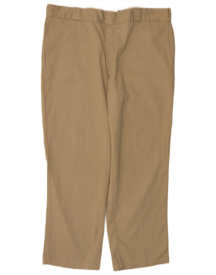 Dickies Mens Straight Chino Trousers W40 L30 Beige Polyester