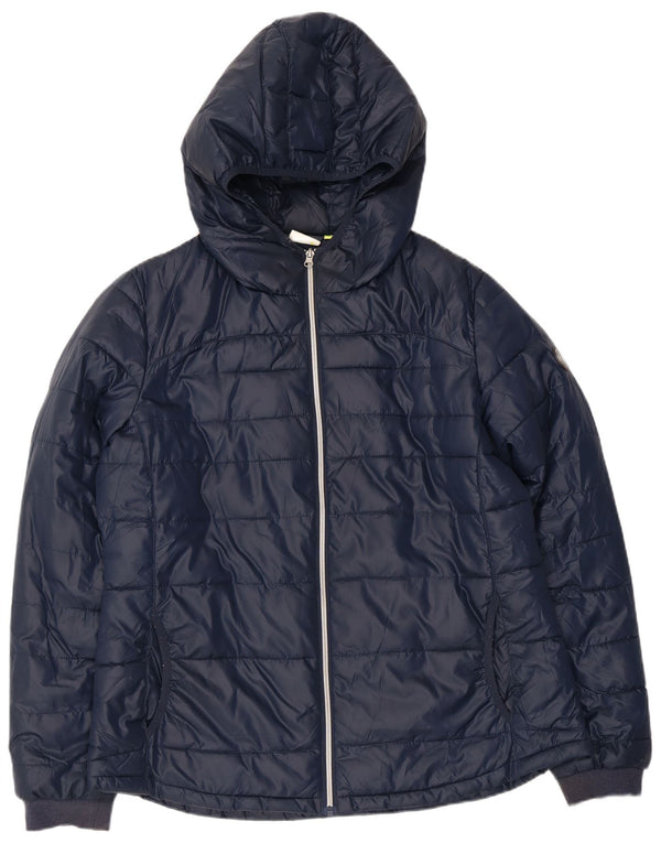 Diadora Womens Hooded Padded Jacket UK 20 2XL Navy Blue Polyester