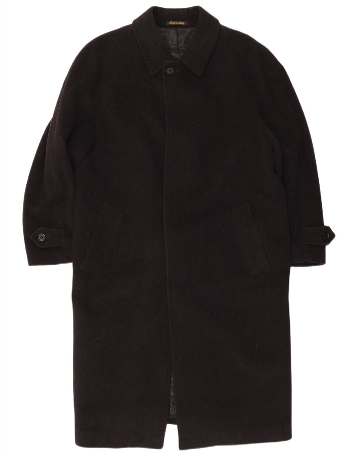 Mario Valente Mens Overcoat IT 52 XL Black Wool