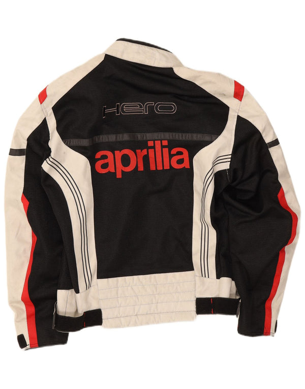 Aprilia Mens Graphic Racer Jacket UK 38 Medium Black Colourblock Polyester