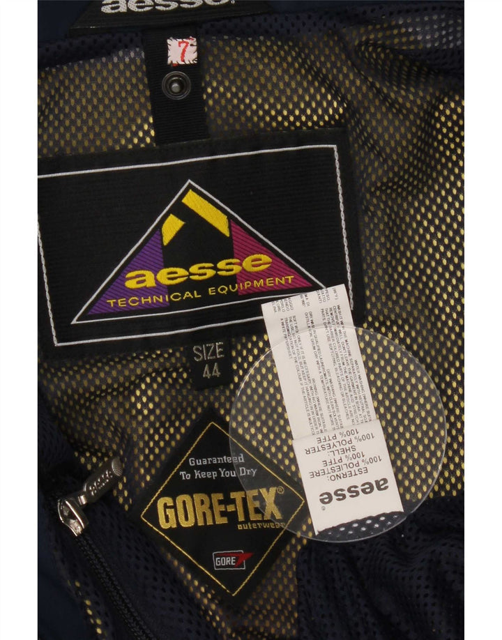 Aesse Womens Gore-Tex Hooded Rain Jacket IT 44 Medium Navy Blue Polyester