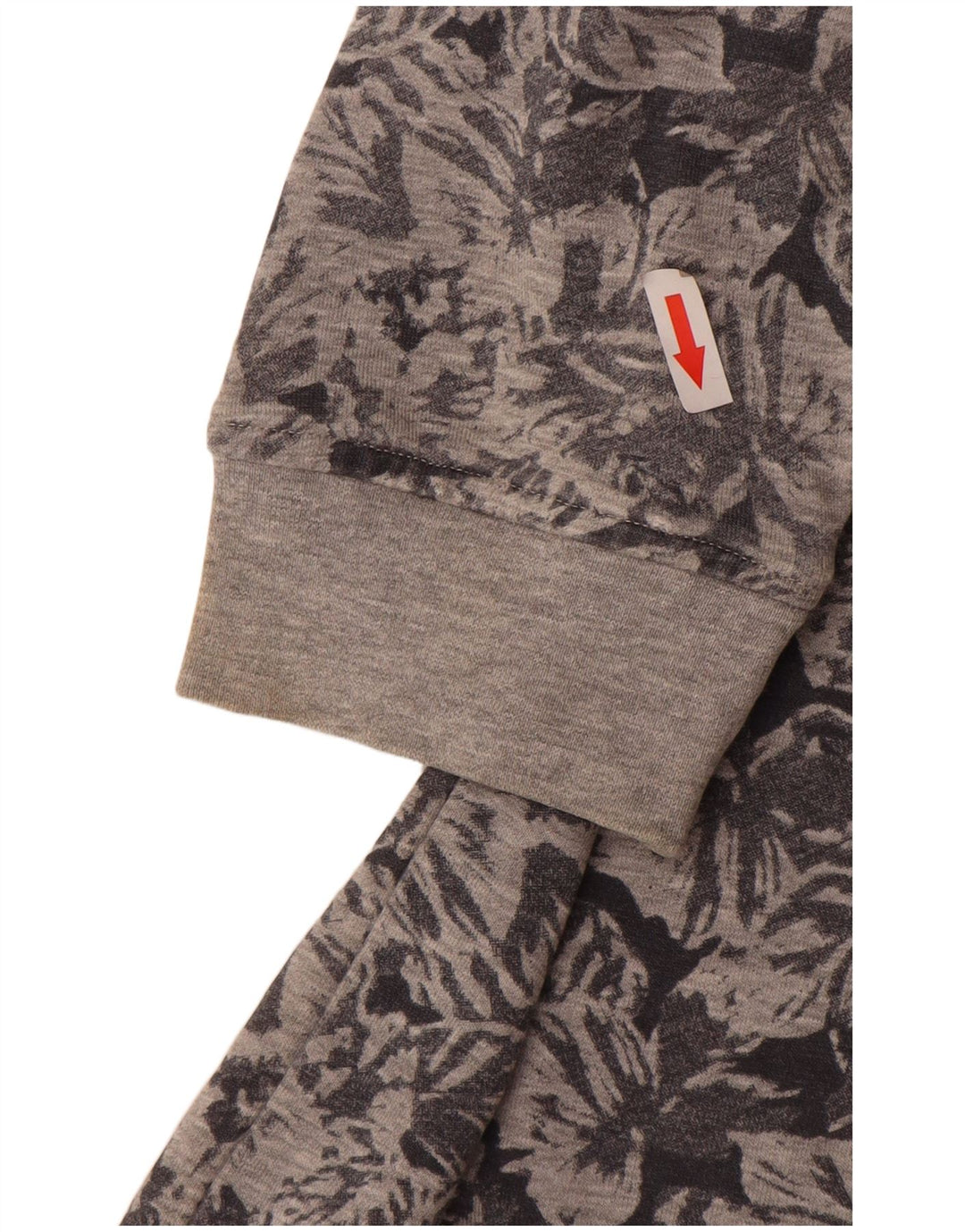 Ellesse Womens Oversized Sweatshirt Jumper UK 14 Medium Grey Floral Cotton