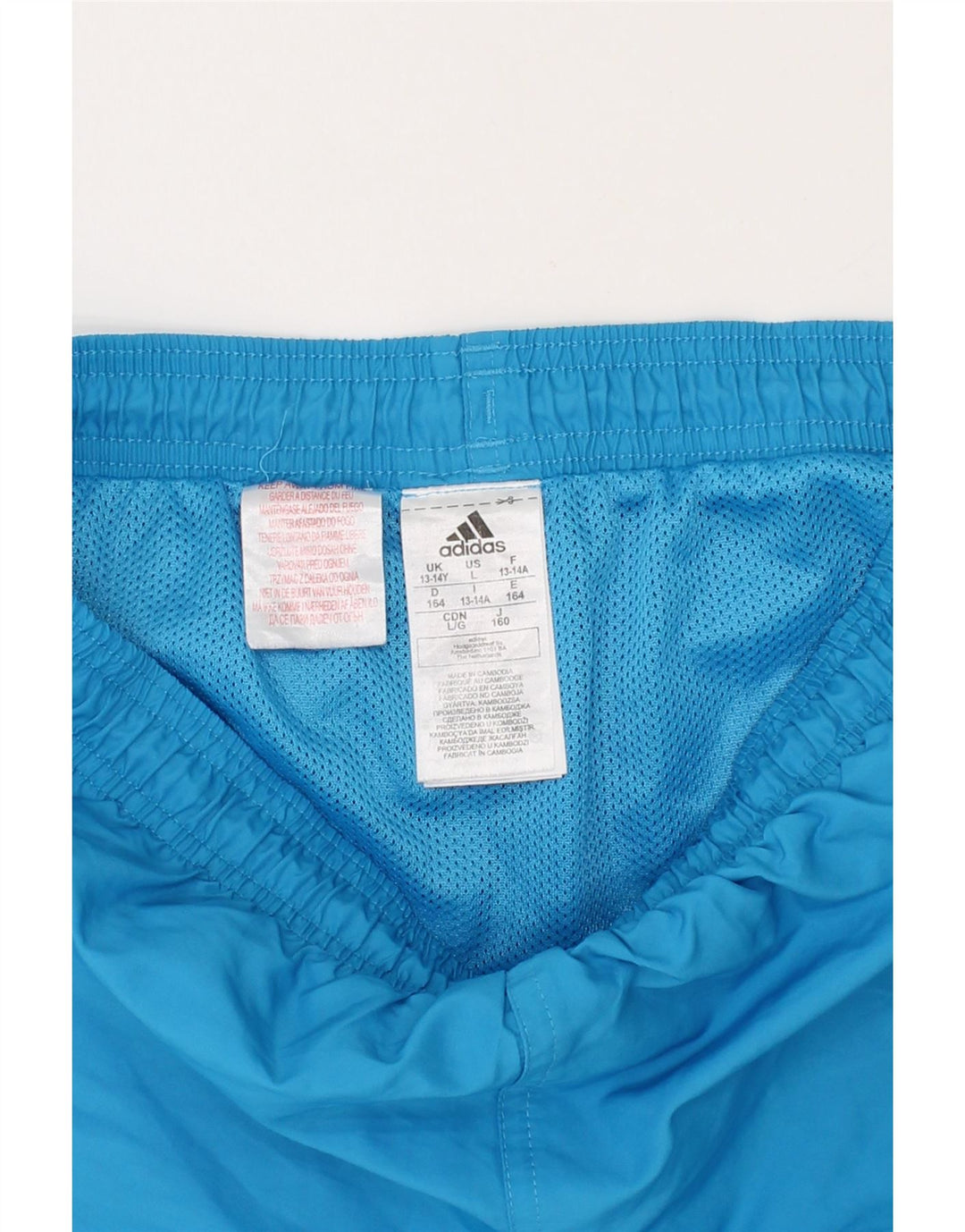 ADIDAS Boys Sport Shorts 13-14 Years Blue Polyester Vintage Adidas and Second-Hand Adidas from Messina Hembry 