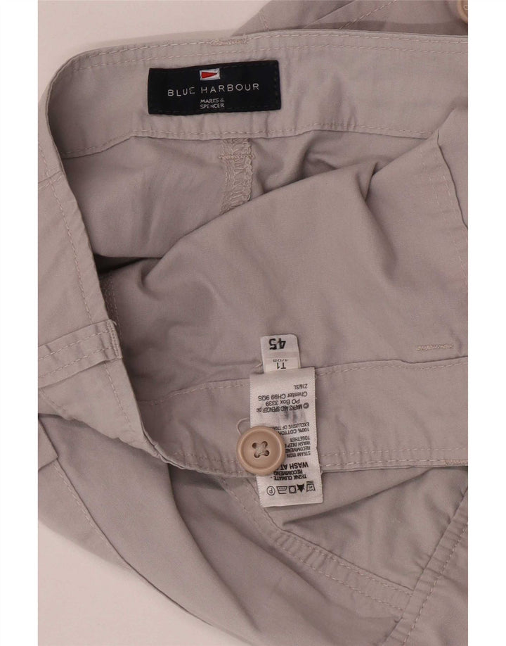 Marks & Spencer Mens Blue Harbour Cargo Shorts W36 Large Grey Cotton