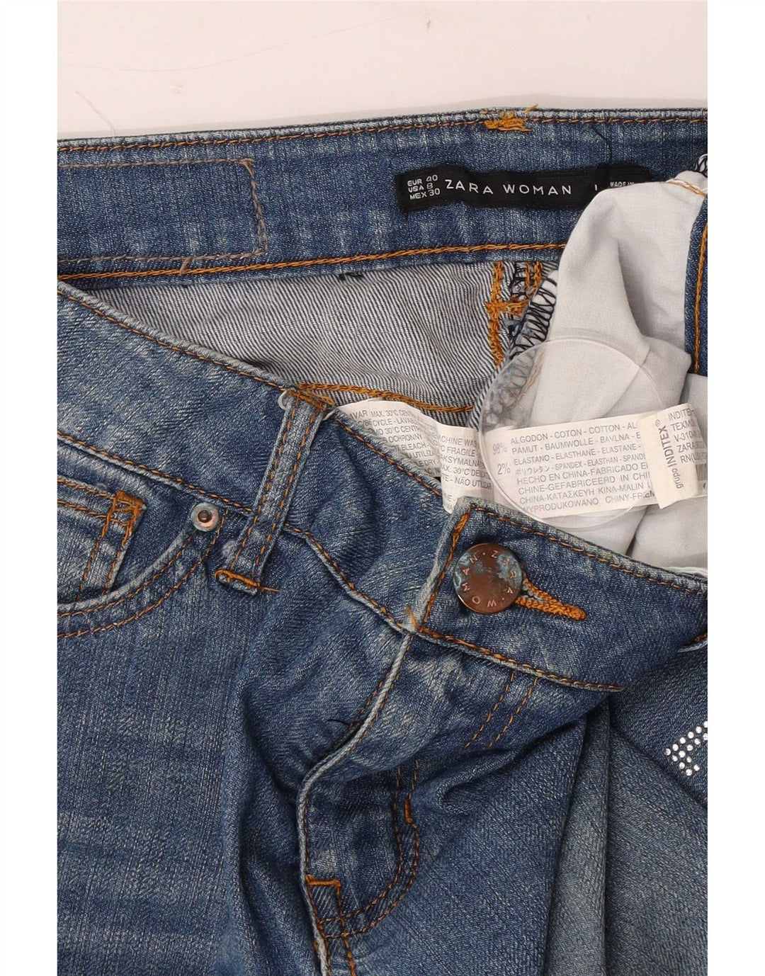 Zara Womens Bootcut Jeans EU 40 Medium W30 L30 Blue Cotton