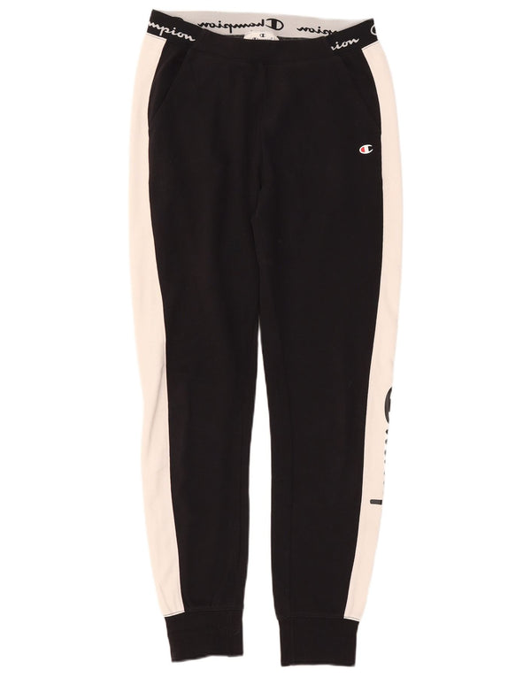 Champion Womens Tracksuit Trousers Joggers UK 10 Small Black Colourblock