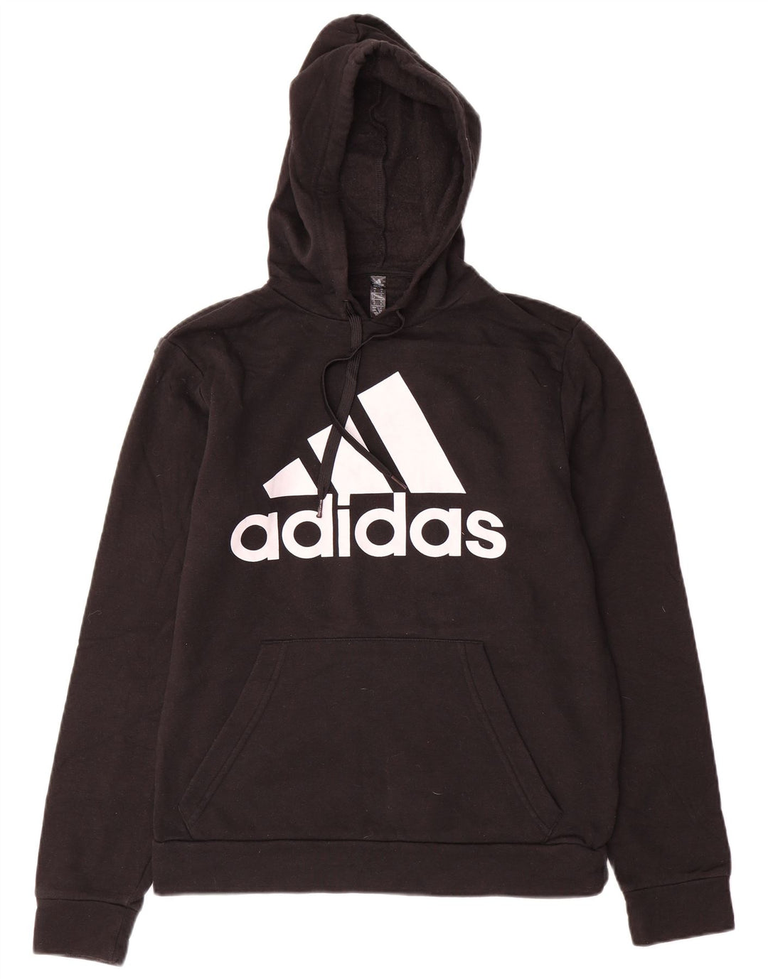 ADIDAS Mens Graphic Hoodie Jumper Small Black Cotton