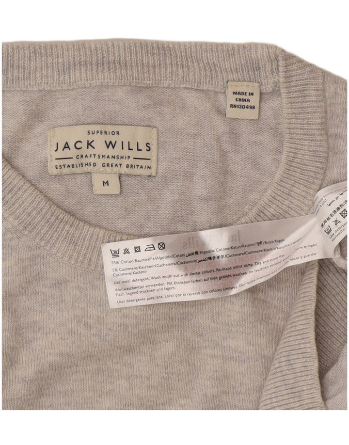 Jack Wills Mens Crew Neck Jumper Sweater Medium Grey Cotton