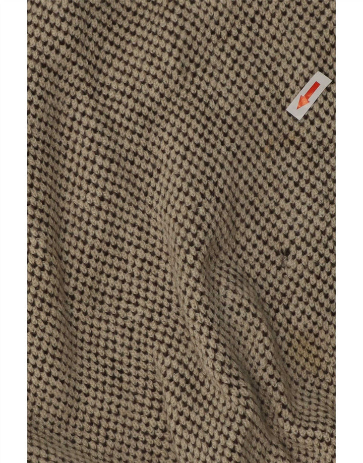 Bizzarro Mens Button Neck Jumper Sweater IT 48 Medium Beige Flecked