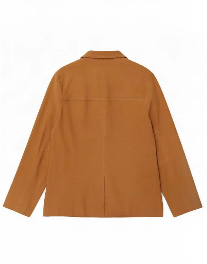 Les Marees Womens Suede Jacket IT 44 Medium Beige Leather