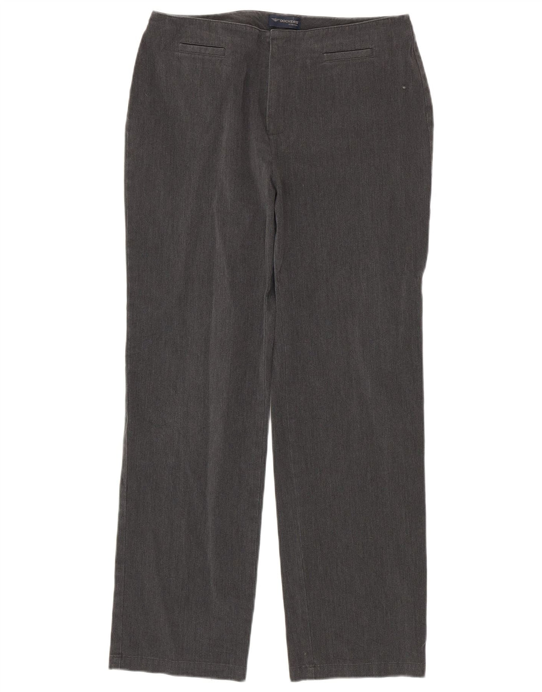 DOCKERS Womens Straight Casual Trousers US 10 Large W30 L30 Grey Cotton