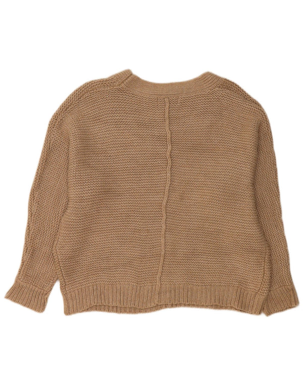 MOSSIMO Womens Oversized Boat Neck Jumper Sweater UK 14 Medium Beige