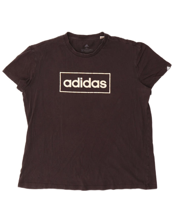 Adidas Womens Graphic T-Shirt Top UK 20/22 XL Black