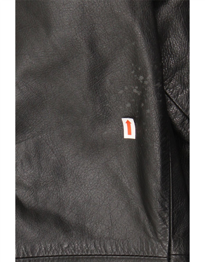 VINTAGE Mens Leather Jacket IT 50 Large Black Leather