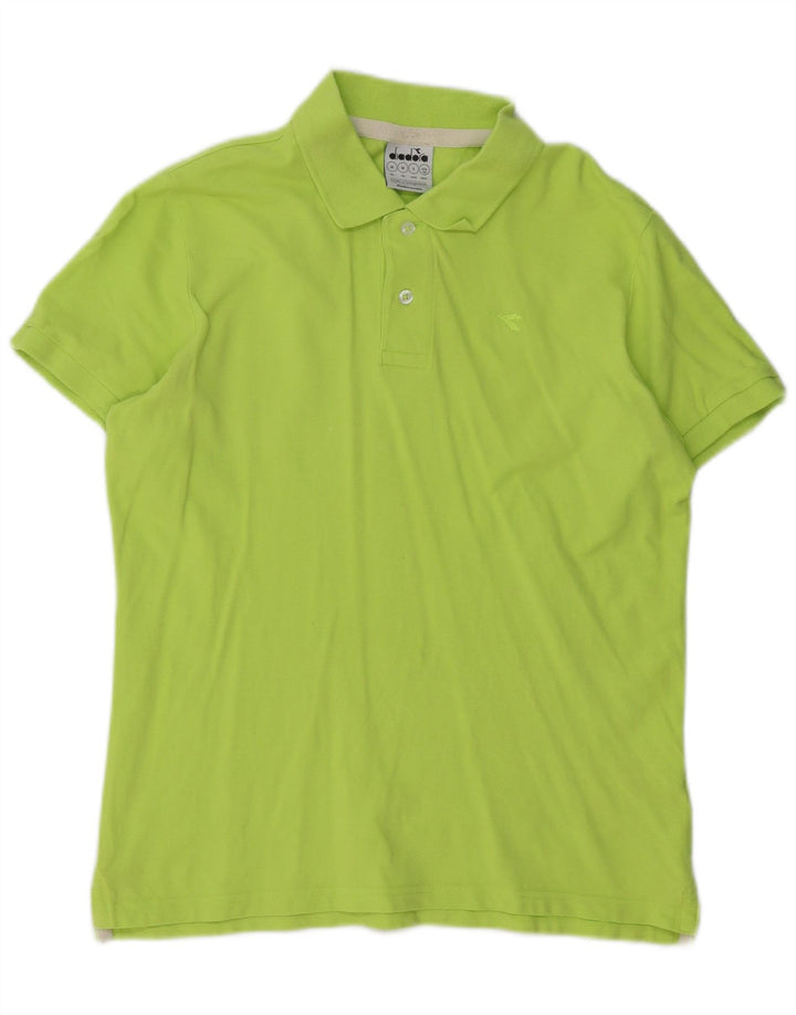Diadora Mens Polo Shirt Medium Green Cotton